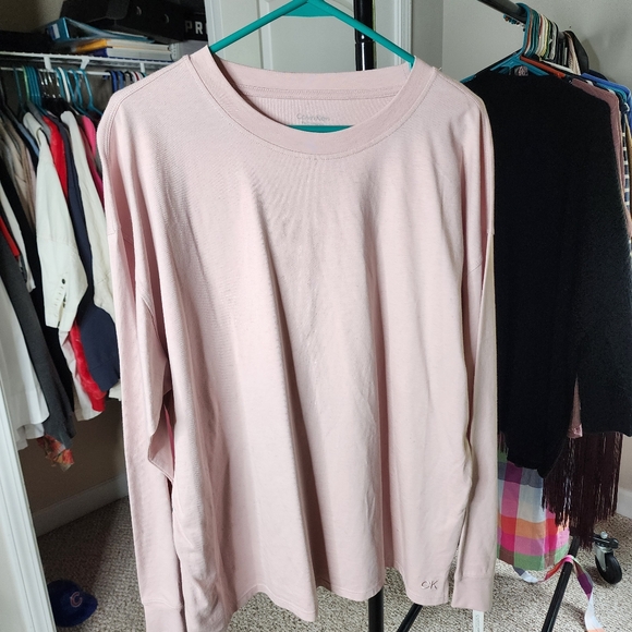 Calvin Klein Blush Pink Long Sleeve Shirt XL New with Tags - Picture 1 of 6